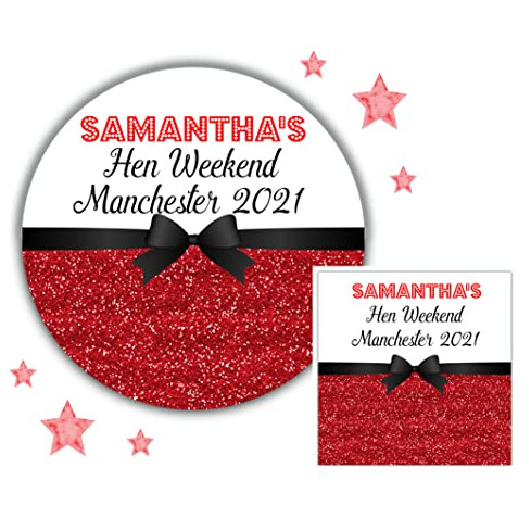 Personalised Hen Party Stickers Red