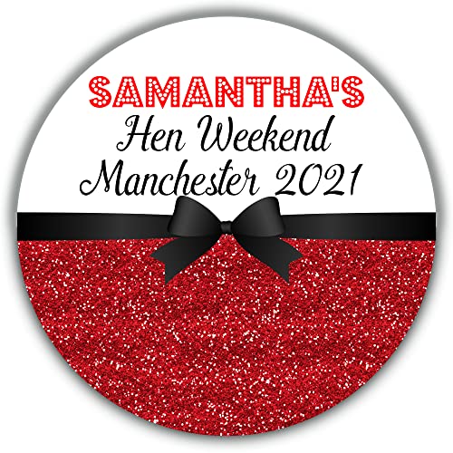 Personalised Hen Party Stickers Red