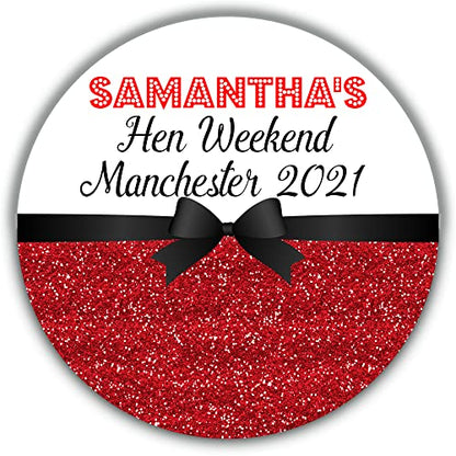 Personalised Hen Party Stickers Red