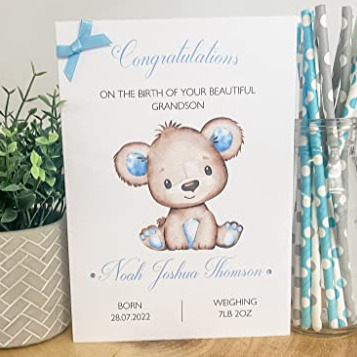 Personalised Congratulations New Baby Card For Boy