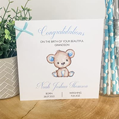 Personalised Congratulations New Baby Card For Boy