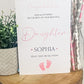 Personalised Congratulations New Baby Card For Parents Grandparents Daughter Granddaughter Girl Pink