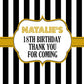 Personalised Birthday Party Stickers Gold Stripe