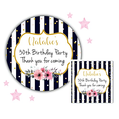 Personalised Birthday Party Stickers for Favours Party Bags Ladies Girls