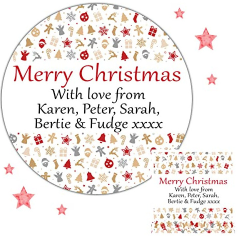 Personalised Christmas Stickers for Gift Present Wrapping Tags Christmas Design