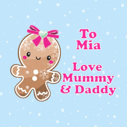 Personalised Christmas Stickers for Gift Present Wrapping, Tags, Gingerbread Girl