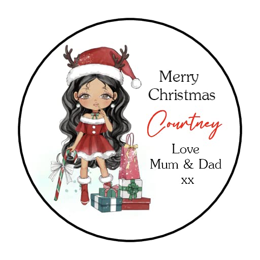 Personalised Christmas Stickers Girls Labels for Gift Wrapping Presents