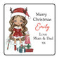 Personalised Christmas Stickers Girls Labels for Gift Wrapping Presents