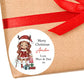 Personalised Christmas Stickers Girls Labels for Gift Wrapping Presents