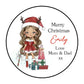 Personalised Christmas Stickers Girls Labels for Gift Wrapping Presents
