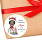 Personalised Christmas Stickers Girls Labels for Gift Wrapping Presents