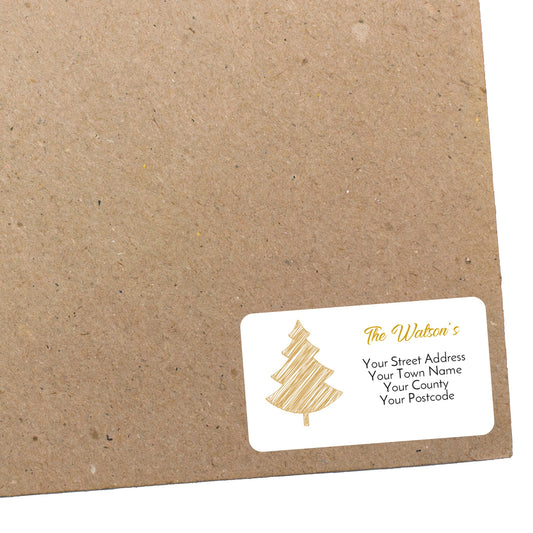 Personalised Christmas Return Address Label Stickers for Cards