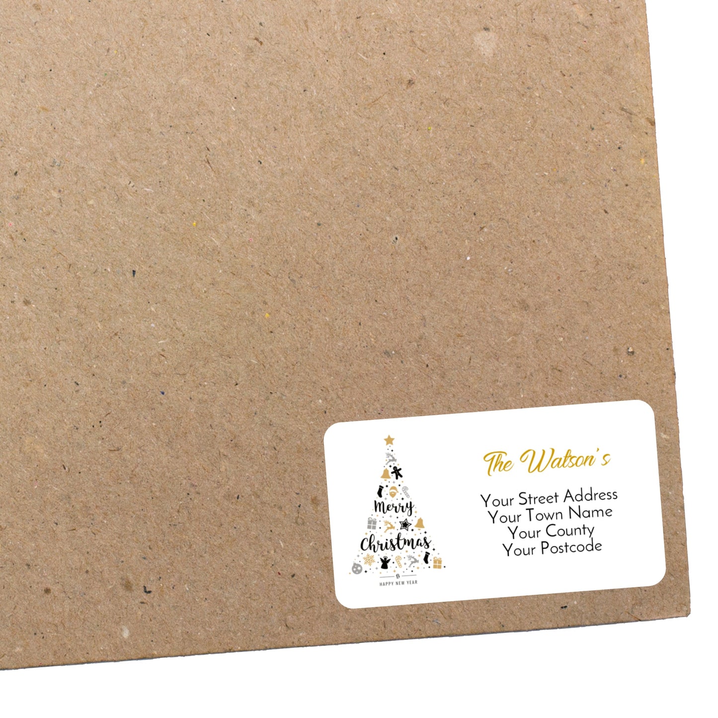 Personalised Christmas Return Address Label Stickers for Cards