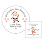 Cute Santa Claus stickers personalised for children’s Christmas gifts