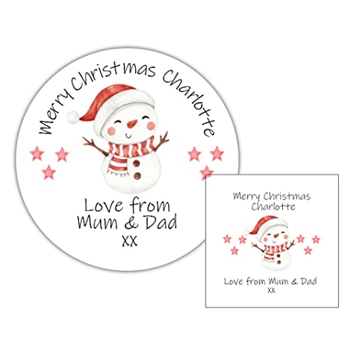 Christmas name label stickers with custom text for gift tags