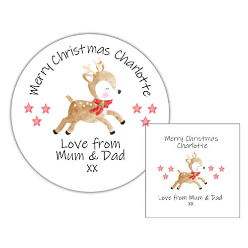 Merry Christmas gift tag stickers personalised for wrapping paper