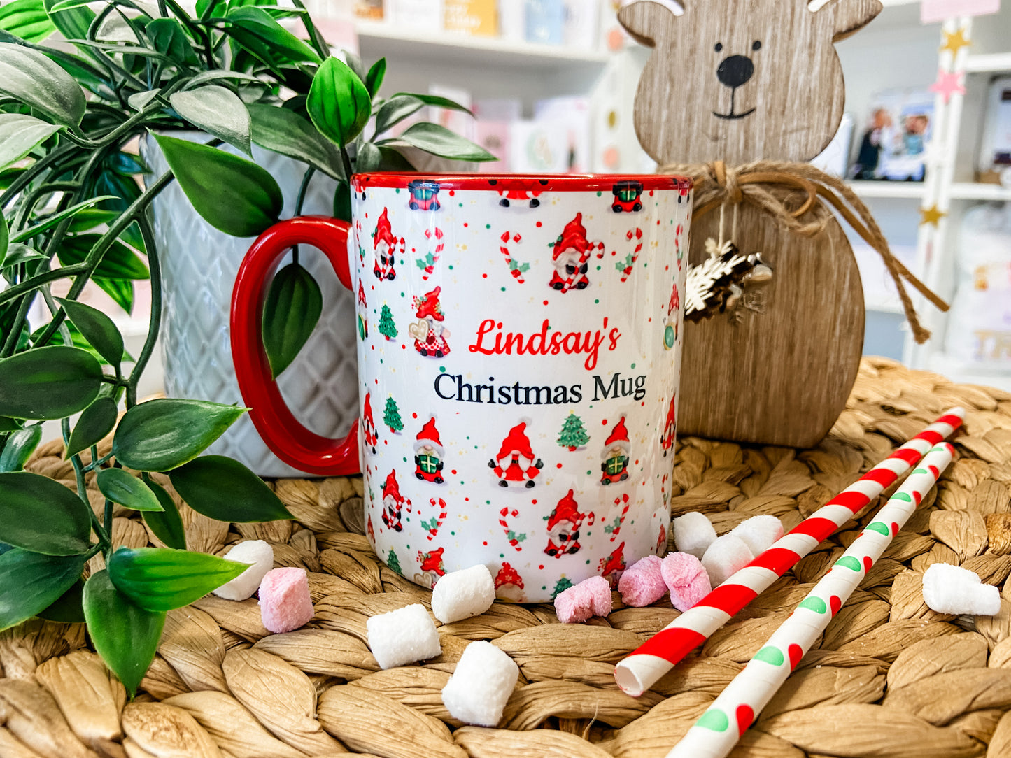 Personalised Christmas Gonk Mug, Stocking Filler, Christmas Eve Box, Hot Chocolate Mug
