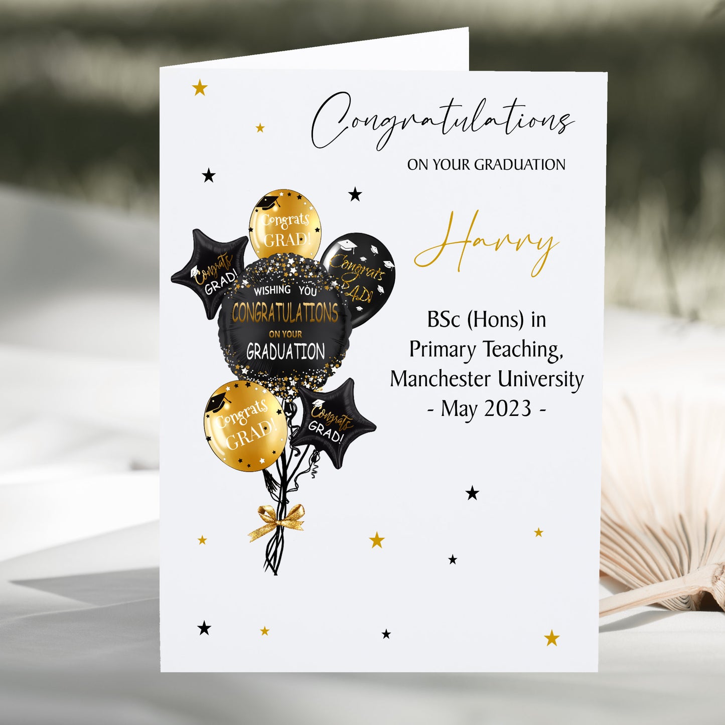 Personalised Graduation Card Congratulations Balloons