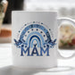 Personalised Mother's Day Mug - Blue Floral Rainbow