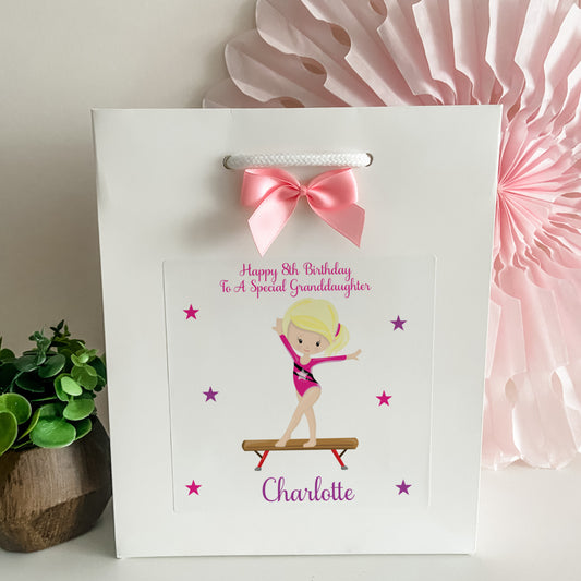 Personalised Girls Birthday Gift Bag Gymnastics