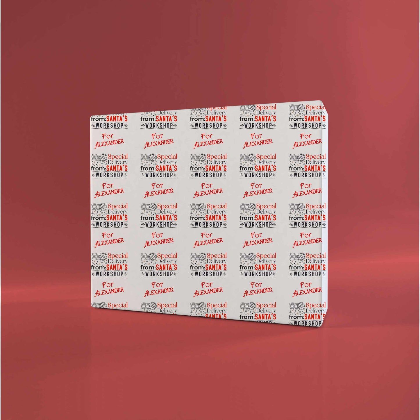 Personalised Christmas Wrapping Paper Special Delivery Red