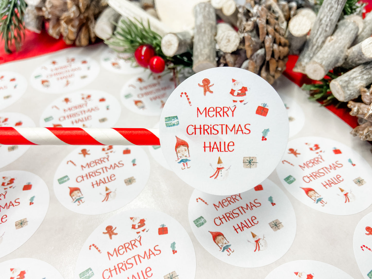 Personalised Christmas Name Stickers Elf Boy Girl For Gift Wrapping