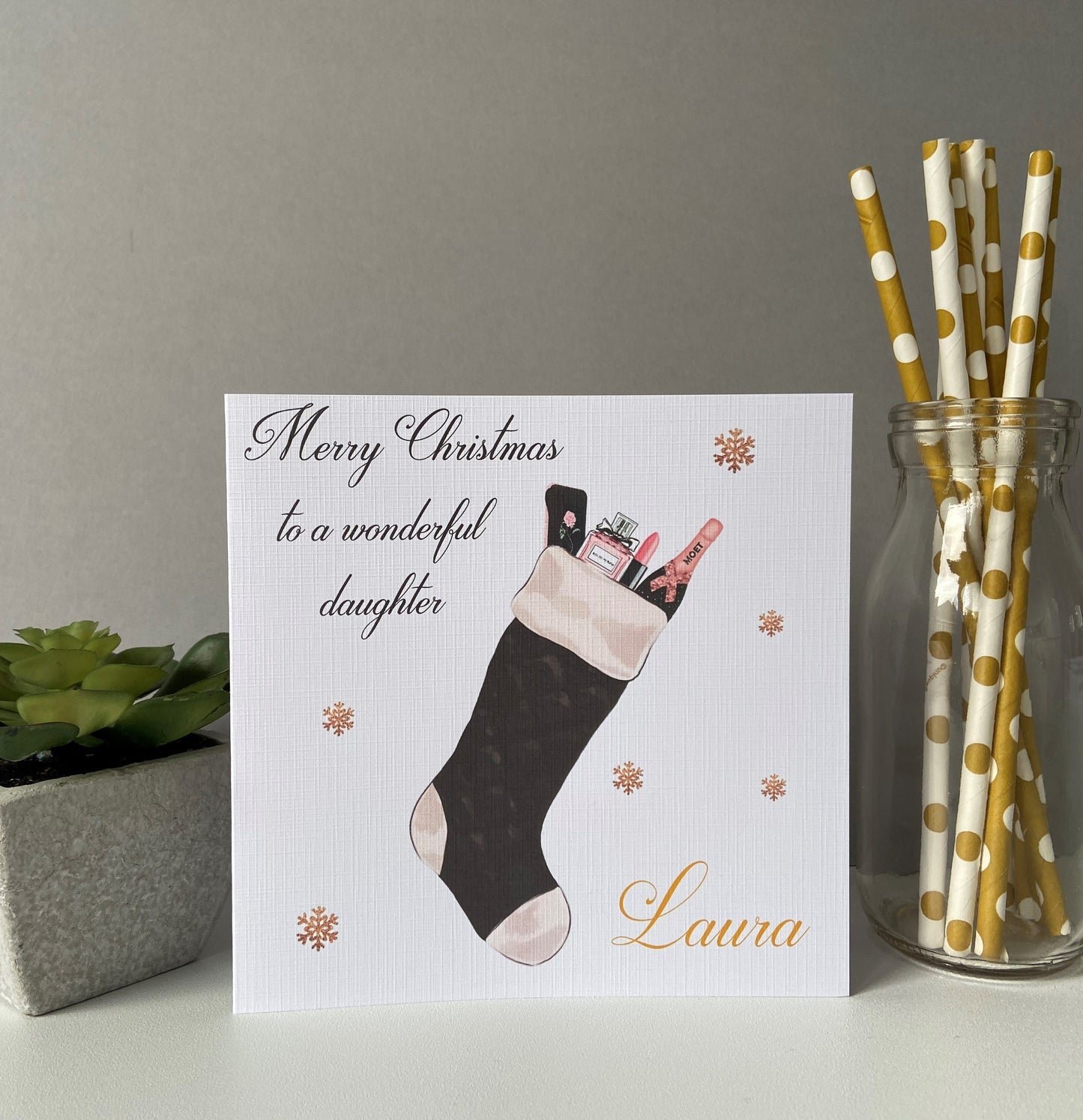 Personalised Handmade Christmas Card Stocking