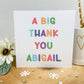 Personalised Thank You Card Colourful Stitch