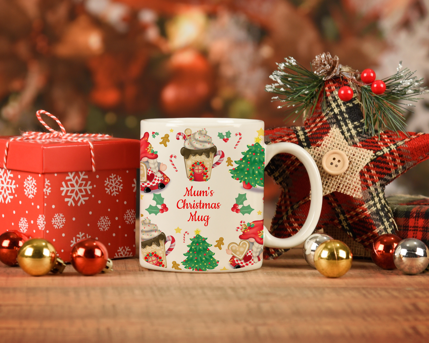 Christmas Mug Personalised Hot Chocolate, Christmas Eve Box Stocking Filler