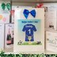 a father's day card with a picture of a soccer jersey