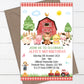 10 Personalised Birthday Party Invitations Farm Barnyard