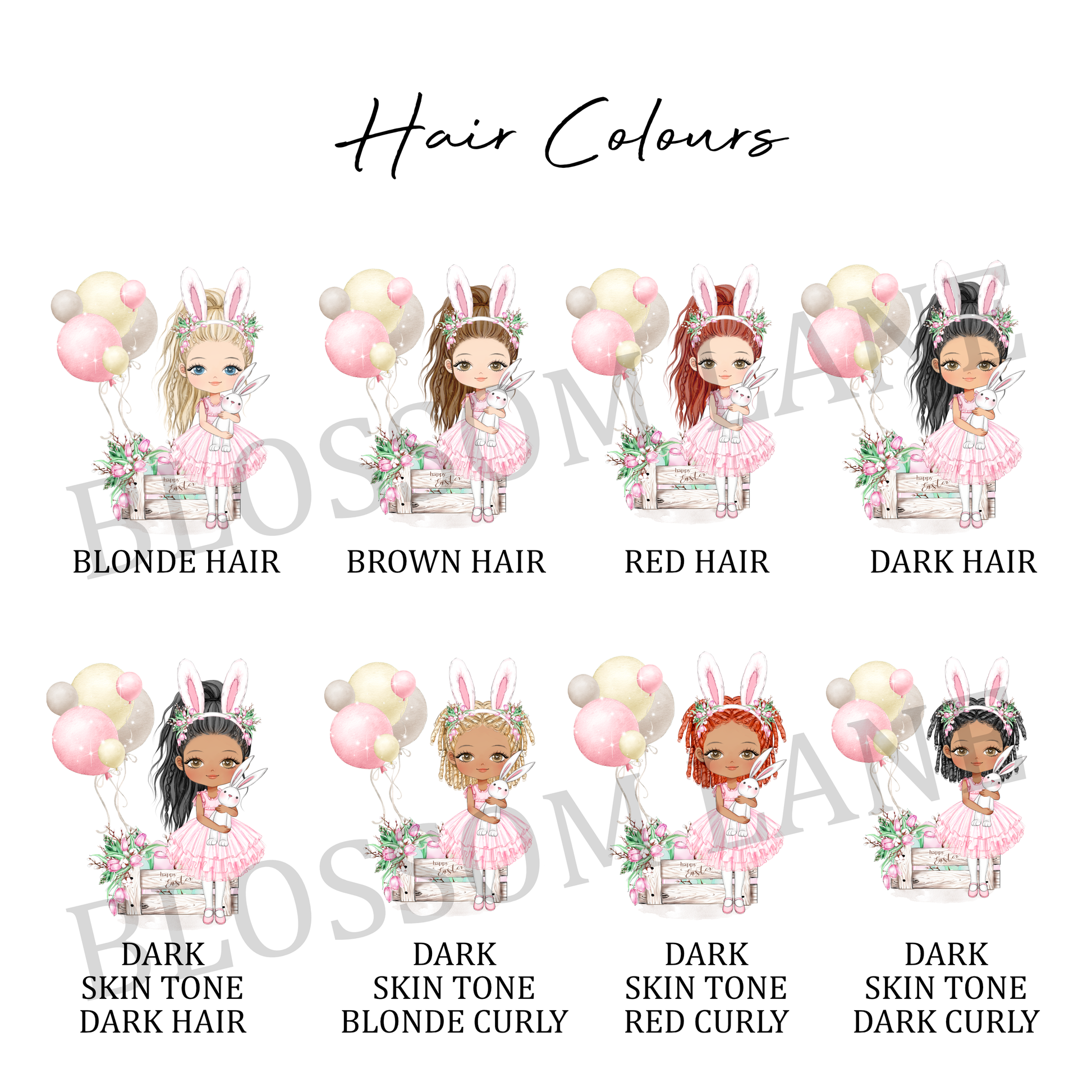 a set of hair colors for different types of hair