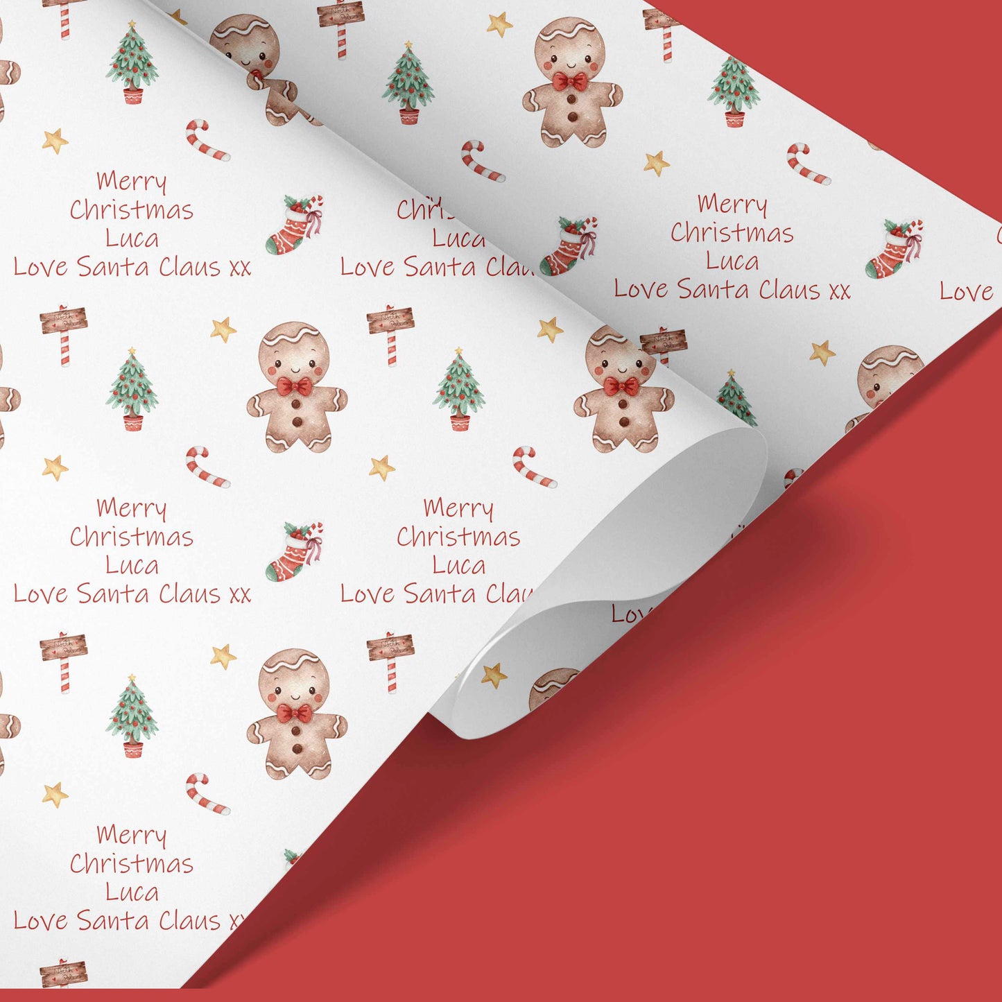 Personalised Christmas Wrapping Paper Santa Claus