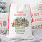 Personalised Christmas Santa Sack For Children Woodland Forest Santa, Elves and Reindeer