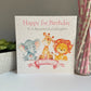 Personalised Birthday Gift Bag Watercolour Animals Pink