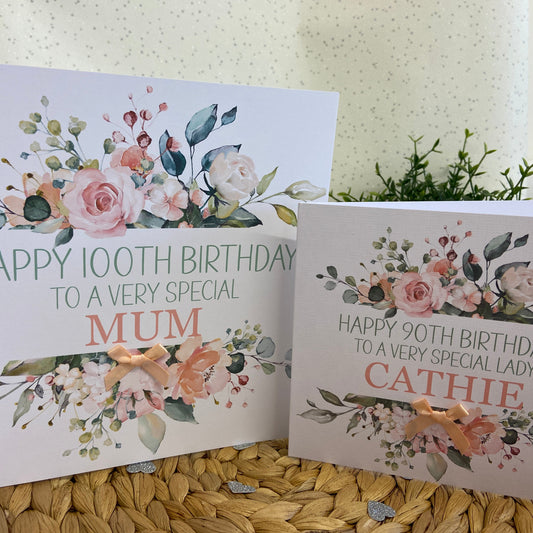 Personalised Birthday Card Floral Spray