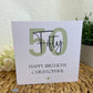 Personalised Birthday Card Green Age Star