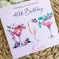 Personalised Birthday Card Pink Floral Cocktail Trio