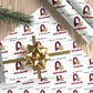 Personalised Christmas Wrapping Paper Bear Alphabet