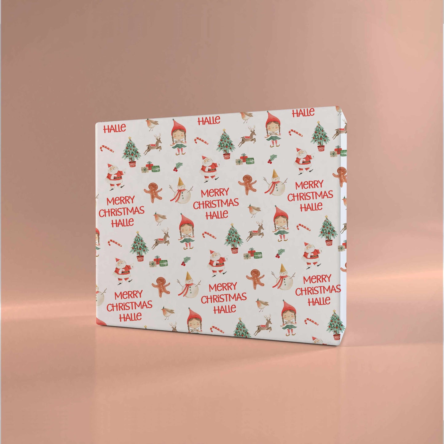 Personalised Christmas Wrapping Paper Elf Girl