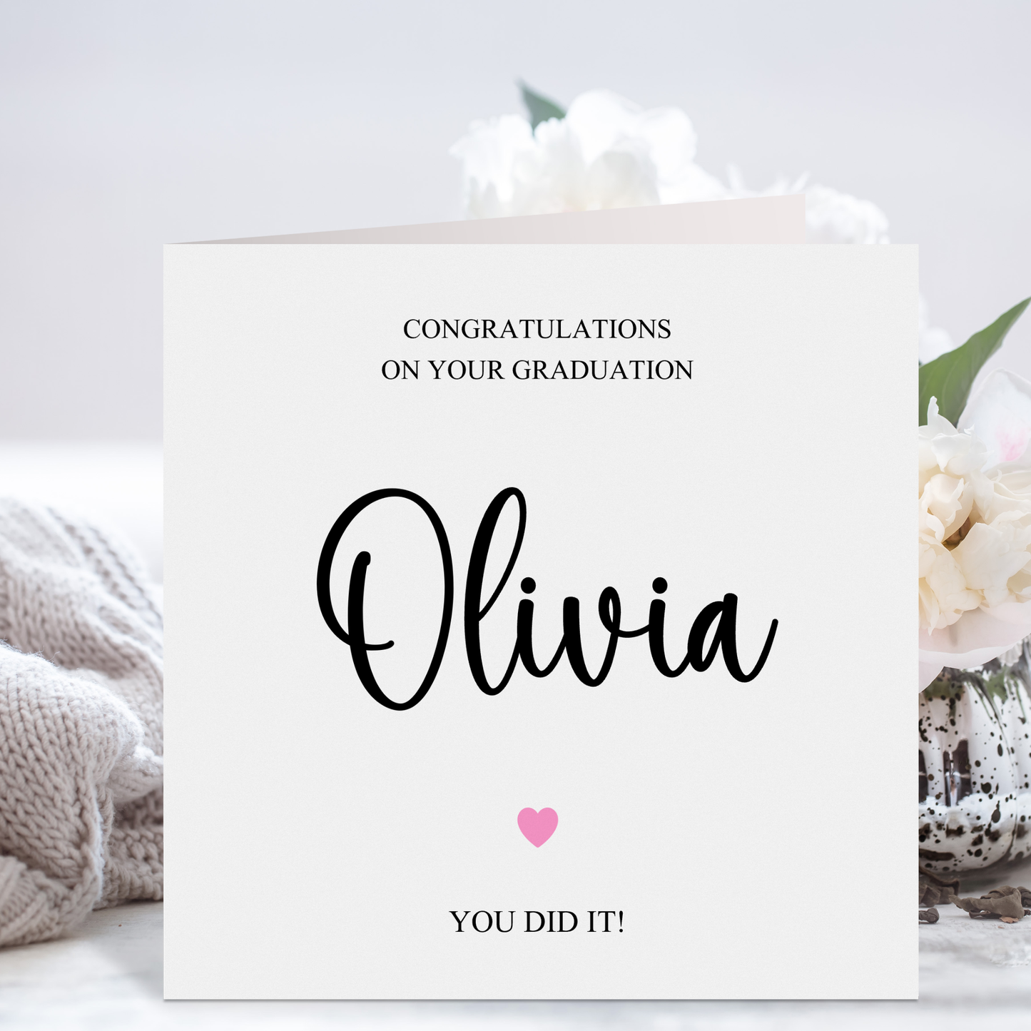 Personalised Graduation Card Congratulations Heart