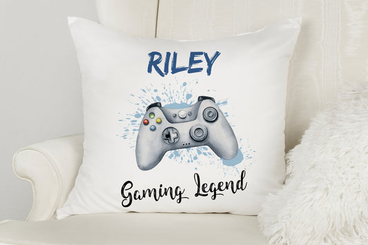Personalised Cushion Cover Gaming Legend Gift - 4 Colour Options