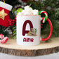 Personalised Christmas Mug, Bear Initial, Stocking Filler, Christmas Eve Box, Hot Chocolate Mug