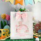 a card with a picture of a bunny on it