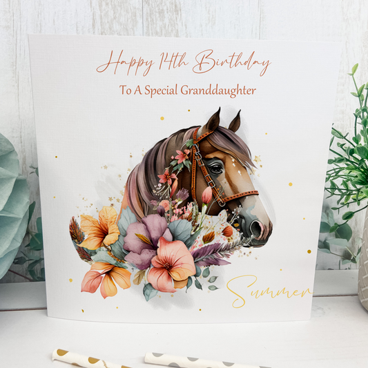 Personalised Birthday Card Horse Lover