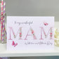 Personalised Mother's Day Card Pink Floral Mam Mom Mum