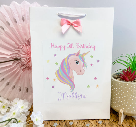 Personalised Birthday Gift Bag Unicorn