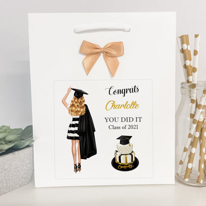 Personalised Congratulations on Your Graduation Gift Bag Female Girl Daughter Granddaughter Niece