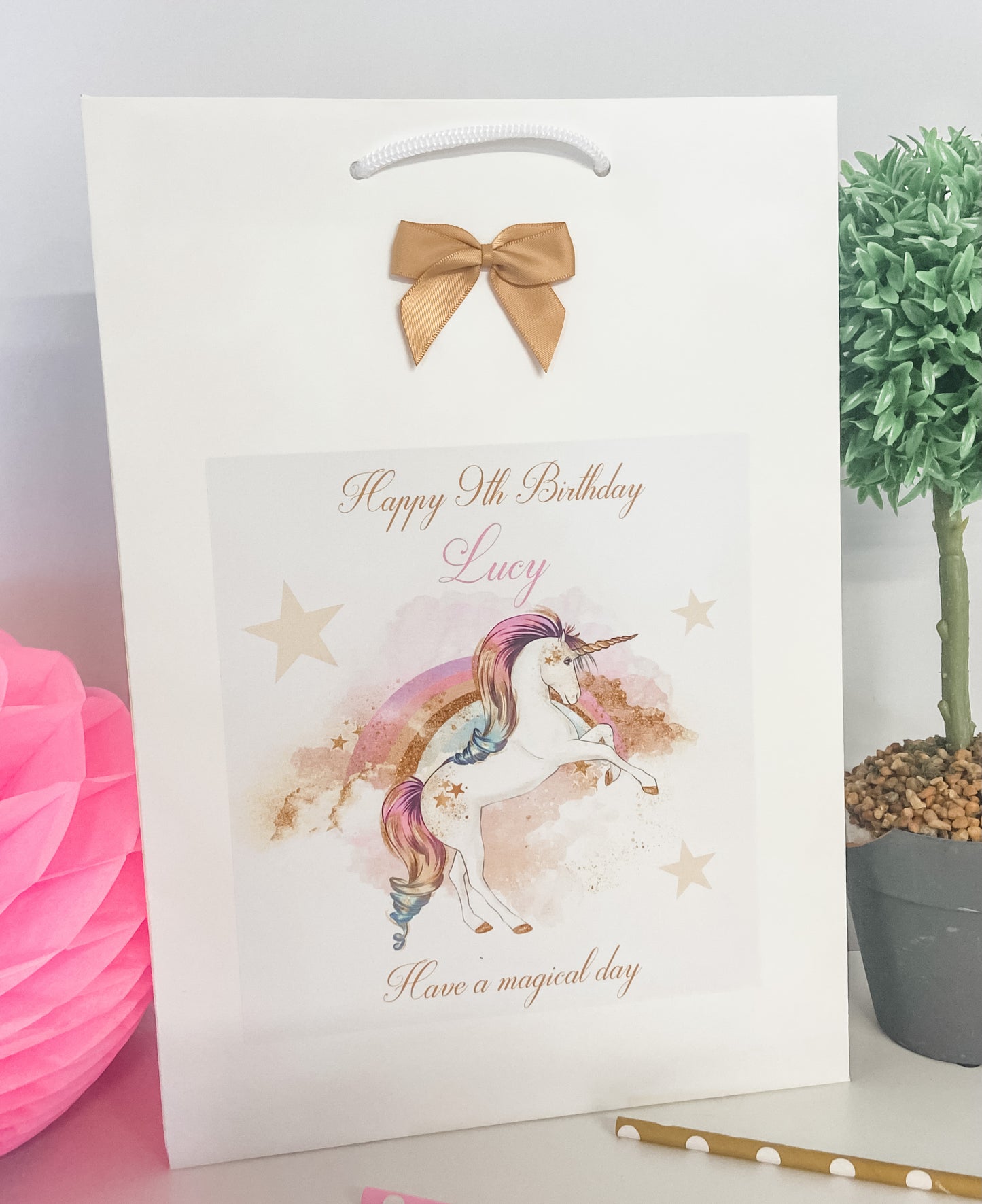 Personalised Gift Bag For Birthday Unicorn
