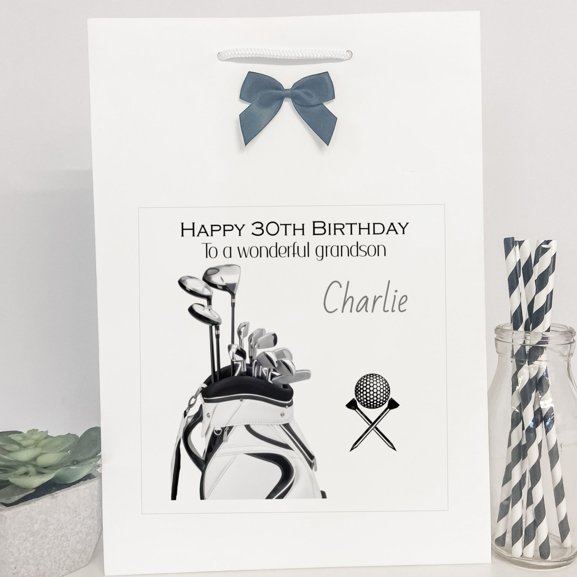Personalised Birthday Gift Bag Golf Golf Lover Uncle Papa Grandad